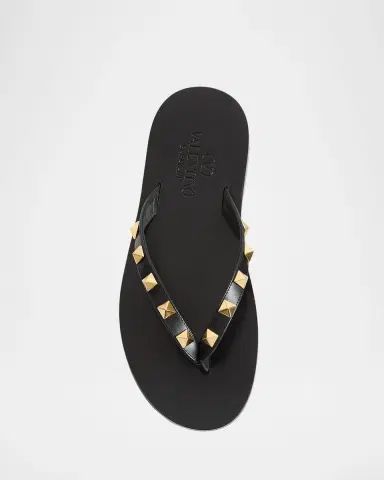 Valentino Garavani Rockstud Leather Flat Thong Sandals | Thumbnail 5 Valentino Garavani Rockstud Leather Flat Thong Sandals | Thumbnail 5
