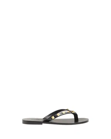 Valentino Garavani Rockstud Leather Flat Thong Sandals | Thumbnail 1 Valentino Garavani Rockstud Leather Flat Thong Sandals | Thumbnail 1