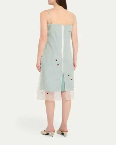 BERNADETTE Rachel Ladybug Embellished Layered Midi Slip Dress | Thumbnail 3 BERNADETTE Rachel Ladybug Embellished Layered Midi Slip Dress | Thumbnail 3