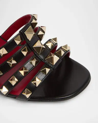 Valentino Garavani 100mm Rockstud Leather Ankle-Strap Sandals | Thumbnail 4 Valentino Garavani 100mm Rockstud Leather Ankle-Strap Sandals | Thumbnail 4