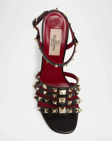 Valentino Garavani 100mm Rockstud Leather Ankle-Strap Sandals | Thumbnail 5 Valentino Garavani 100mm Rockstud Leather Ankle-Strap Sandals | Thumbnail 5