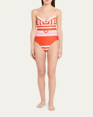 Simkhai Noa Belted Bustier One-Piece Swimsuit | Thumbnail 2