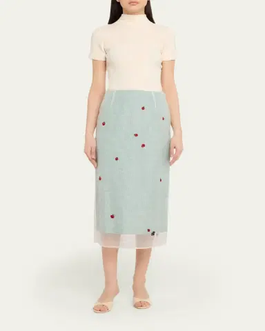 BERNADETTE Roxane Lady Bug Layered Midi Skirt | Thumbnail 2 BERNADETTE Roxane Lady Bug Layered Midi Skirt | Thumbnail 2