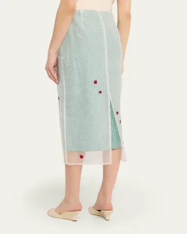 BERNADETTE Roxane Lady Bug Layered Midi Skirt | Thumbnail 3 BERNADETTE Roxane Lady Bug Layered Midi Skirt | Thumbnail 3