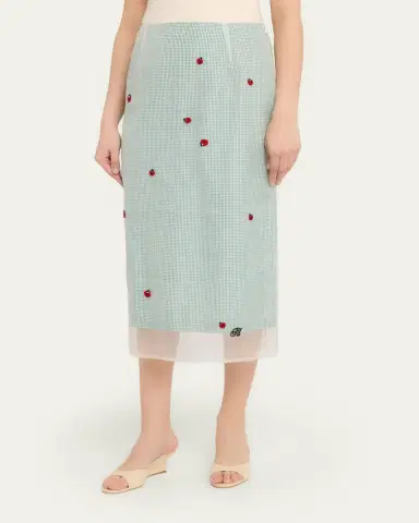 BERNADETTE Roxane Lady Bug Layered Midi Skirt | Thumbnail 4 BERNADETTE Roxane Lady Bug Layered Midi Skirt | Thumbnail 4