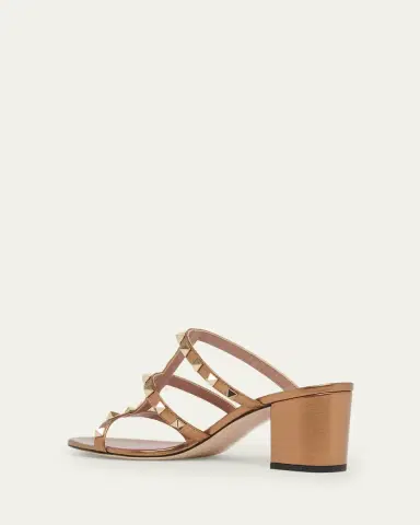 Valentino Garavani 60mm Rockstud Laminated Nappa Leather Slide Sandals | Thumbnail 2 Valentino Garavani 60mm Rockstud Laminated Nappa Leather Slide Sandals | Thumbnail 2
