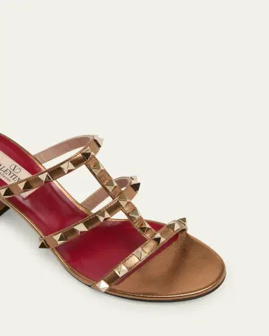 Valentino Garavani 60mm Rockstud Laminated Nappa Leather Slide Sandals | Thumbnail 3 Valentino Garavani 60mm Rockstud Laminated Nappa Leather Slide Sandals | Thumbnail 3