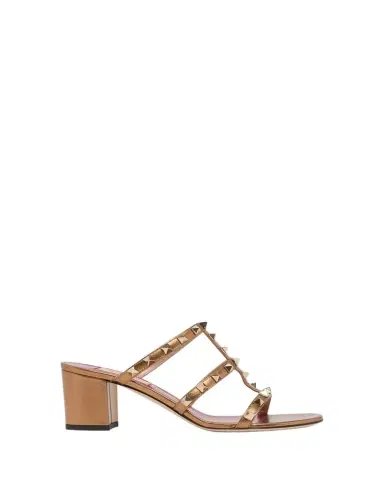 Valentino Garavani 60mm Rockstud Laminated Nappa Leather Slide Sandals | Thumbnail 1 Valentino Garavani 60mm Rockstud Laminated Nappa Leather Slide Sandals | Thumbnail 1