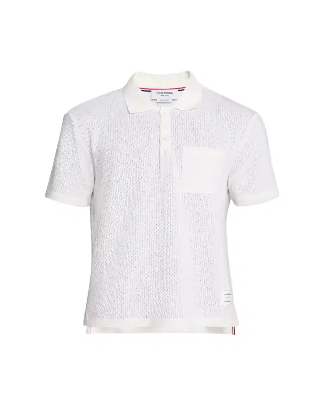 Men's Textured Cotton and Linen Polo Shirt