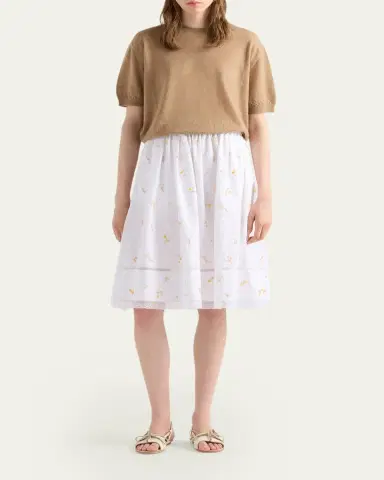 Prada Cashmere Short-Sleeve Crewneck Sweater | Thumbnail 2 Prada Cashmere Short-Sleeve Crewneck Sweater | Thumbnail 2