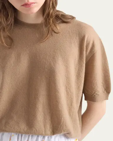 Prada Cashmere Short-Sleeve Crewneck Sweater | Thumbnail 4 Prada Cashmere Short-Sleeve Crewneck Sweater | Thumbnail 4