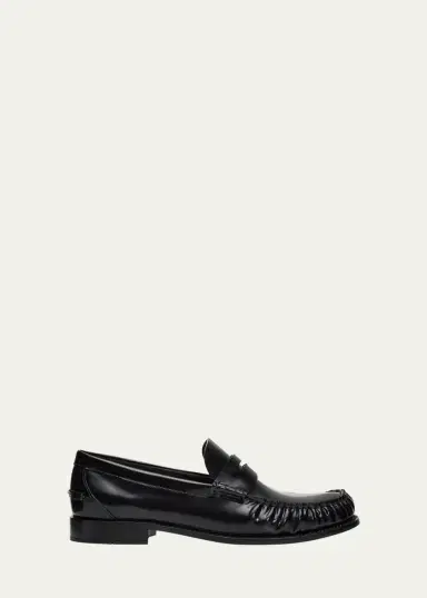 Prada 20mm Leather Moc-Toe Penny Loafers | Thumbnail 4