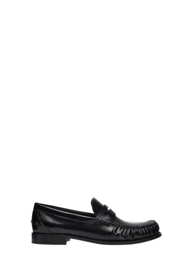 Prada 20mm Leather Moc-Toe Penny Loafers | Thumbnail 1