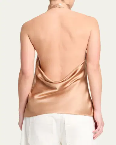 TWP Flowy Silk Halter Top | Thumbnail 3