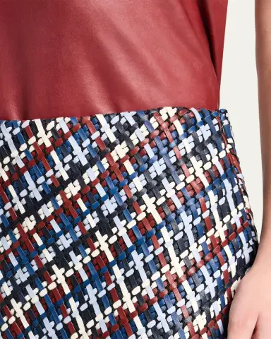 TWP Woven Leather A-Line Skirt | Thumbnail 5