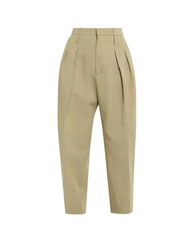 Double-Pleated Wool Straight-Leg Trousers