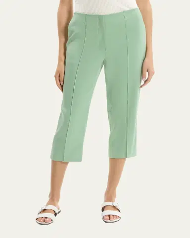 Theory Slit-Cuff Linen-Blend Capri Pants | Thumbnail 4