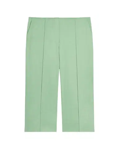 Theory Slit-Cuff Linen-Blend Capri Pants | Thumbnail 1