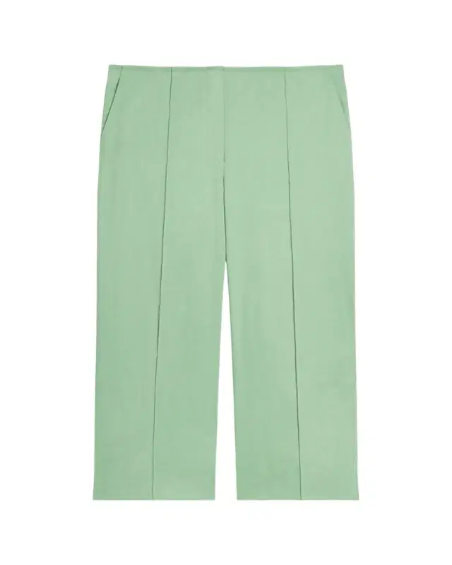 Theory Slit-Cuff Linen-Blend Capri Pants