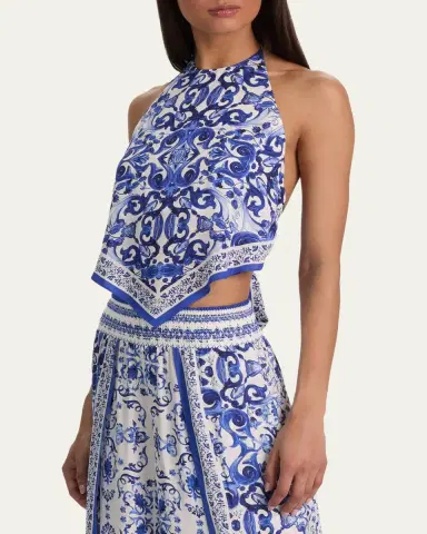 ALICE + OLIVIA Frenchie Handkerchief Halter Top | Thumbnail 4