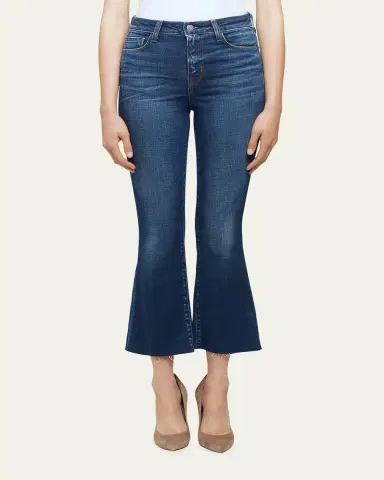 L'AGENCE Kendra High-Rise Crop Flare Jeans with Raw Hem | Thumbnail 4 L'AGENCE Kendra High-Rise Crop Flare Jeans with Raw Hem | Thumbnail 4