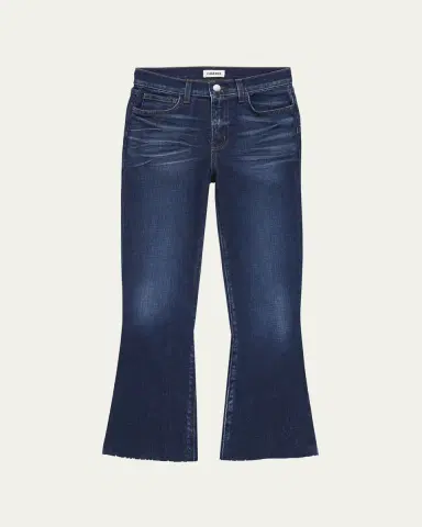 L'AGENCE Kendra High-Rise Crop Flare Jeans with Raw Hem | Thumbnail 5 L'AGENCE Kendra High-Rise Crop Flare Jeans with Raw Hem | Thumbnail 5