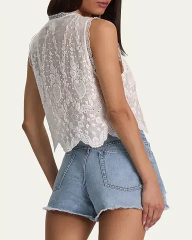 ALICE + OLIVIA Amal Embroidered Tank Top | Thumbnail 3 ALICE + OLIVIA Amal Embroidered Tank Top | Thumbnail 3