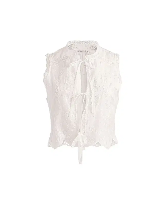 ALICE + OLIVIA Amal Embroidered Tank Top