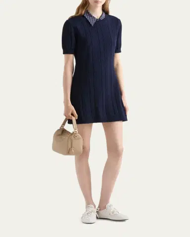 Prada Openwork Cotton Mini Dress | Thumbnail 2 Prada Openwork Cotton Mini Dress | Thumbnail 2