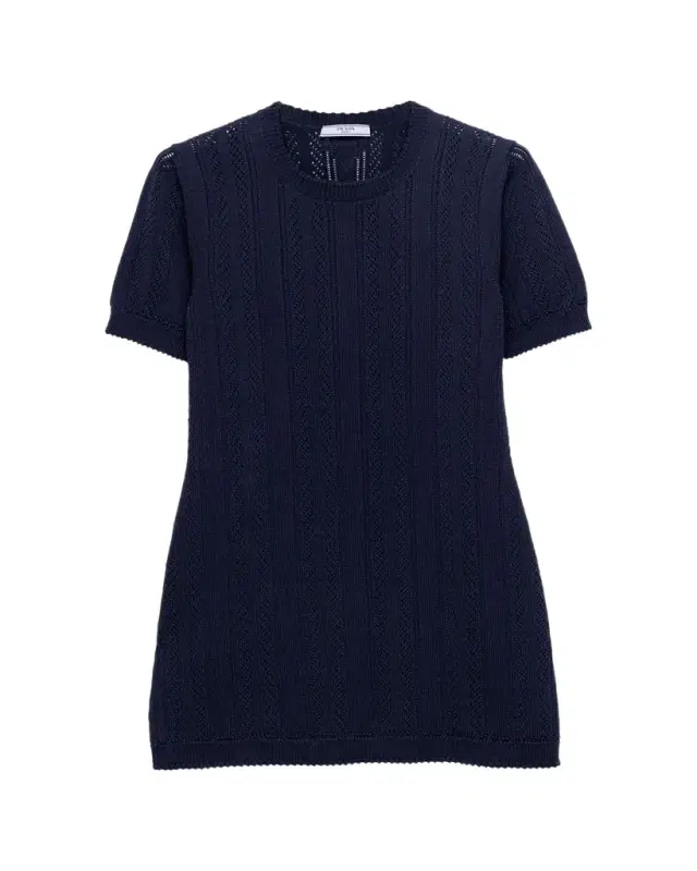 Openwork Cotton Mini Dress