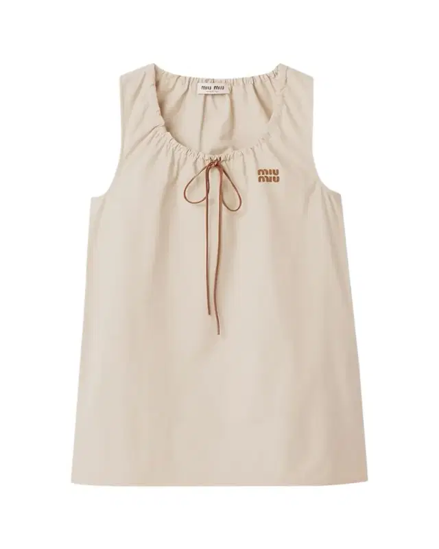 Drawstring Sleeveless Panama Cotton Mini Dress