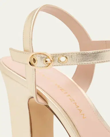 Stuart Weitzman 130mm Reade Metallic Leather Platform Sandals | Thumbnail 5