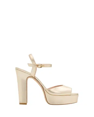 Stuart Weitzman 130mm Reade Metallic Leather Platform Sandals | Thumbnail 1