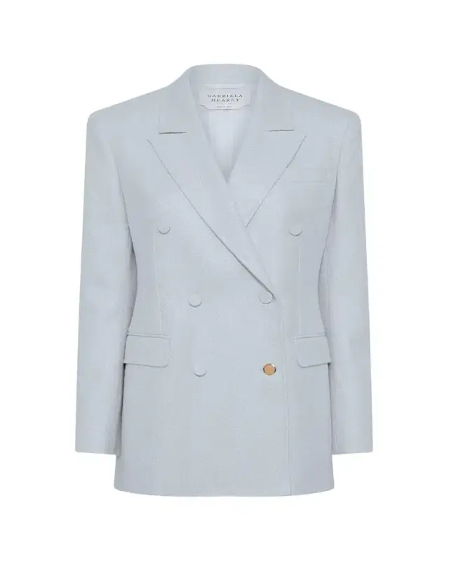 Gabriela Hearst Angela Tweed Double-Breasted Blazer Jacket