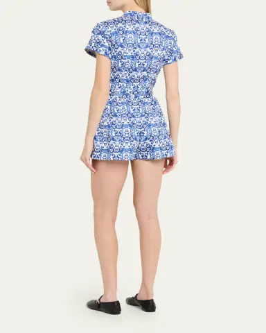 Alice + Olivia Lucy Roll-Sleeve Romper | Thumbnail 3