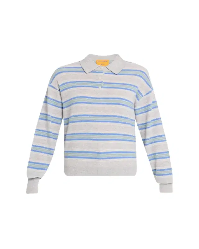 Guest in Residence Collegiate Stripe Cashmere Polo