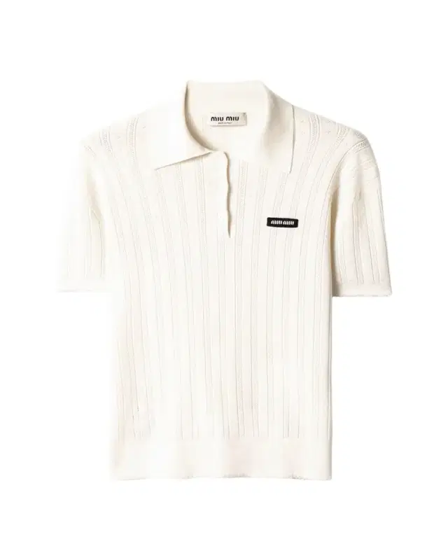 Cashmere-Silk Pointelle Knit Short-Sleeve Polo Top