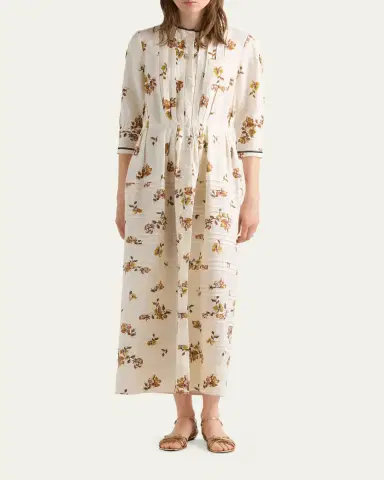 Prada Long Printed Linen Dress | Thumbnail 2