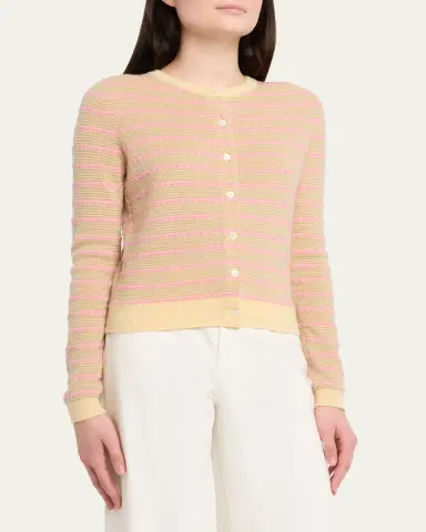 Guest In Residence Pebble Stripe Jane Cardigan | Thumbnail 4 Guest In Residence Pebble Stripe Jane Cardigan | Thumbnail 4