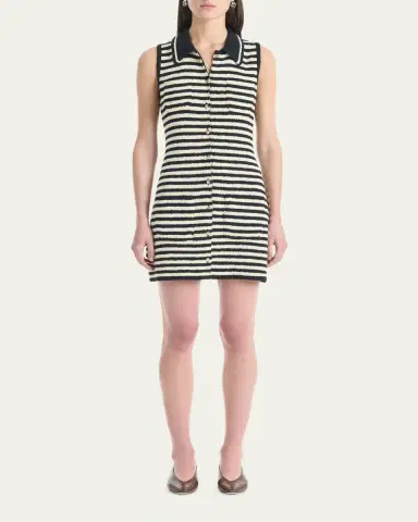 Altuzarra Mamie Striped Knit Button-Front Mini Polo Dress | Thumbnail 2 Altuzarra Mamie Striped Knit Button-Front Mini Polo Dress | Thumbnail 2
