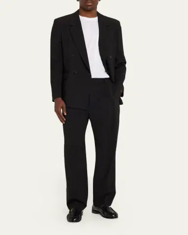 Frame Men's Tropical Wool Pleated Trousers | Thumbnail 2 Frame Men's Tropical Wool Pleated Trousers | Thumbnail 2