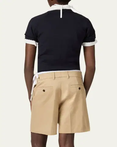 Miu Miu Short-Sleeve Wool Crewneck Sweater | Thumbnail 3 Miu Miu Short-Sleeve Wool Crewneck Sweater | Thumbnail 3
