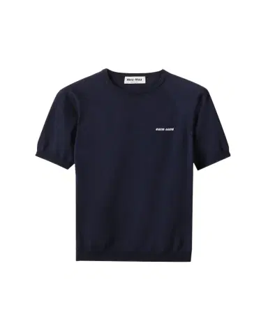 Miu Miu Short-Sleeve Wool Crewneck Sweater | Thumbnail 1 Miu Miu Short-Sleeve Wool Crewneck Sweater | Thumbnail 1