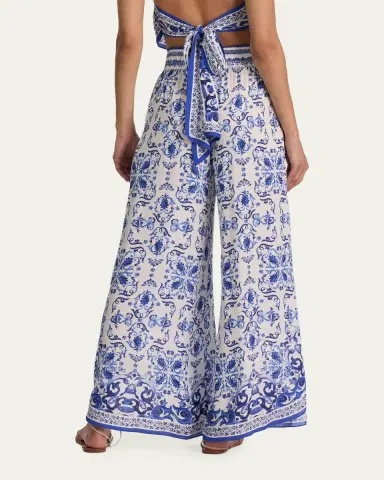 Alice + Olivia Larissa Smocked Open Pleat Pants | Thumbnail 3