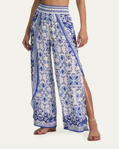 Alice + Olivia Larissa Smocked Open Pleat Pants | Thumbnail 4