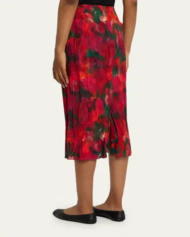 Lafayette 148 New York Abstract-Print Crinkled Cotton Midi Skirt | Thumbnail 3 Lafayette 148 New York Abstract-Print Crinkled Cotton Midi Skirt | Thumbnail 3