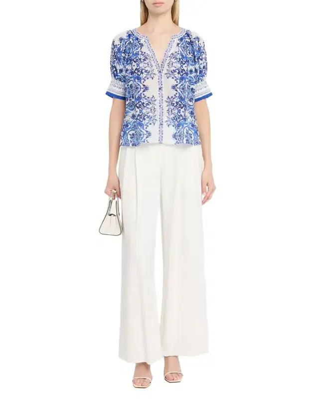 ALICE + OLIVIA Thalia Puff-Sleeve Blouse