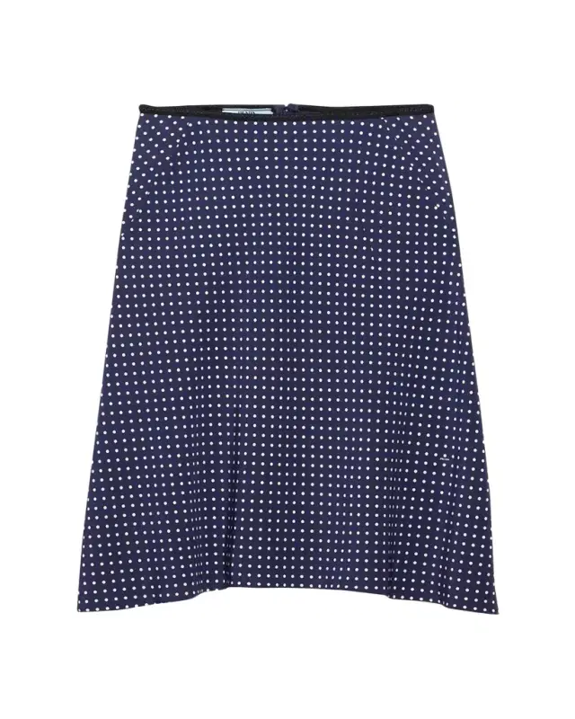 Prada Satin Polka Dot Midi Skirt
