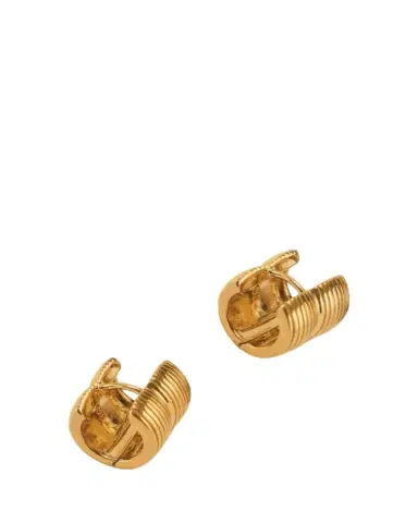 Gwen Beloti Ribbed Double Huggie Hoop Earrings | Thumbnail 1 Gwen Beloti Ribbed Double Huggie Hoop Earrings | Thumbnail 1