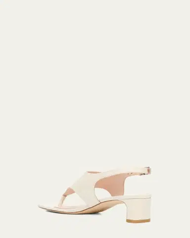 Stuart Weitzman 40mm Baby Babette Croc-Embossed Leather Thong Sandals | Thumbnail 4